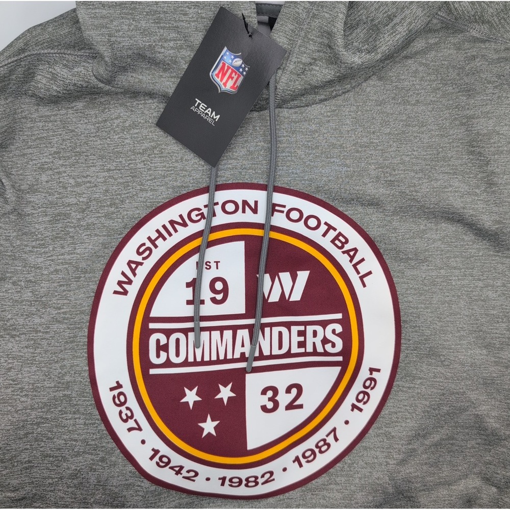 Nike Washington Commanders Heathered Gray Performance Pullover Hoodie Men's M - Picture 7 of 10
